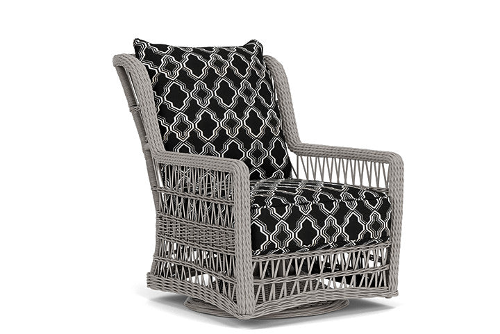 Lloyd Flanders - Mackinac High Back Swivel Glider Lounge Chair In Putty Finish With Luna Onyx Fabric - 2730900592071 view 1