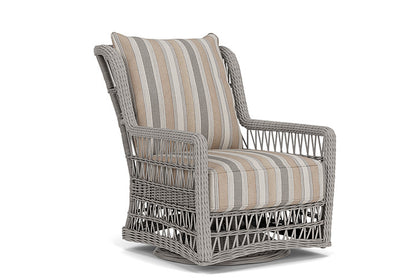 Lloyd Flanders - Mackinac High Back Swivel Glider Lounge Chair In Putty Finish With Purveyor Pewter Fabric - 273090059146 view 1