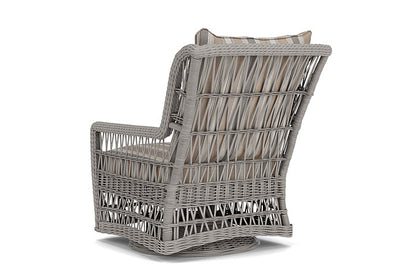 Lloyd Flanders - Mackinac High Back Swivel Glider Lounge Chair In Putty Finish With Purveyor Pewter Fabric - 273090059146 view 2