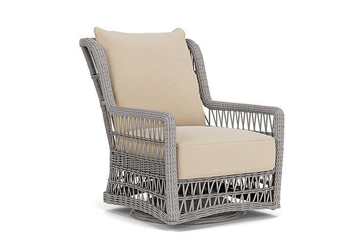 Lloyd Flanders - Mackinac High Back Swivel Glider Lounge Chair In Putty Finish With Raindrop Almond Fabric - 2730900592055 view 1
