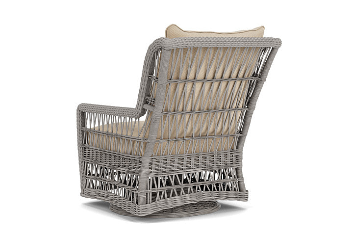 Lloyd Flanders - Mackinac High Back Swivel Glider Lounge Chair In Putty Finish With Raindrop Almond Fabric - 2730900592055 view 2