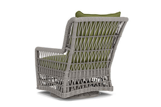 Lloyd Flanders - Mackinac High Back Swivel Glider Lounge Chair In Putty Finish With Reflections Grass Fabric - 2730900592051 view 2