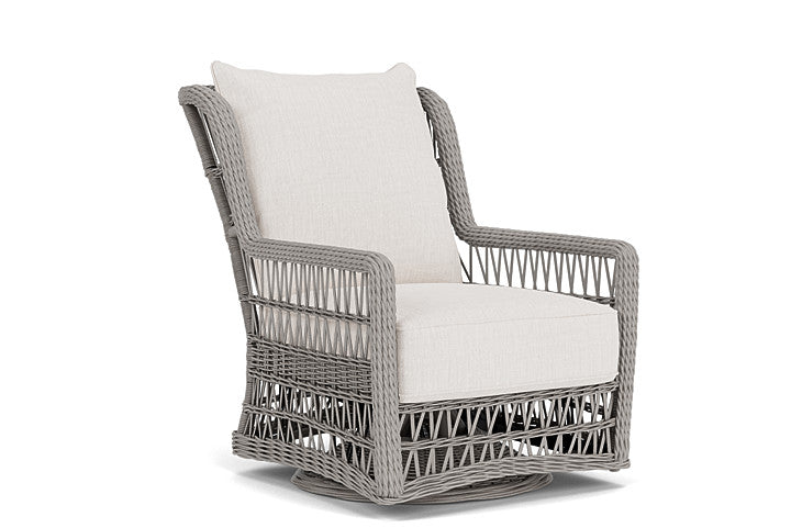 Lloyd Flanders - Mackinac High Back Swivel Glider Lounge Chair In Putty Finish With Reflections Snow Fabric - 2730900592014 view 1