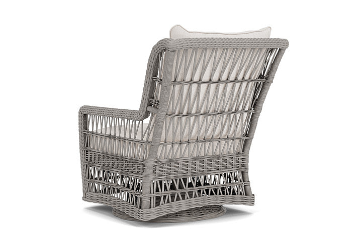 Lloyd Flanders - Mackinac High Back Swivel Glider Lounge Chair In Putty Finish With Reflections Snow Fabric - 2730900592014 view 2