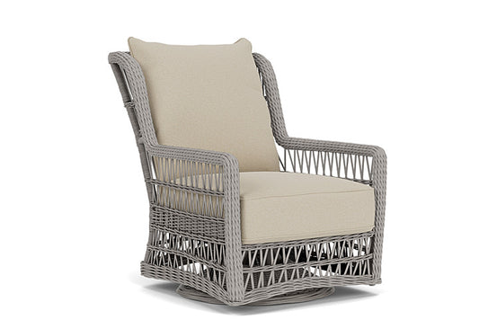 Lloyd Flanders - Mackinac High Back Swivel Glider Lounge Chair In Putty Finish With Rumba Straw Fabric - 2730900592008 view 1