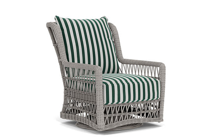 Lloyd Flanders - Mackinac High Back Swivel Glider Lounge Chair In Putty Finish With Safari/White Stripe Fabric - 273090059269 view 1