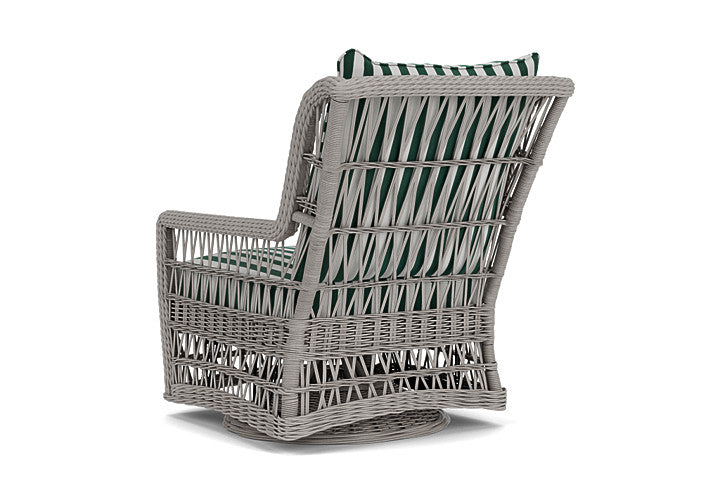 Lloyd Flanders - Mackinac High Back Swivel Glider Lounge Chair In Putty Finish With Safari/White Stripe Fabric - 273090059269 view 2