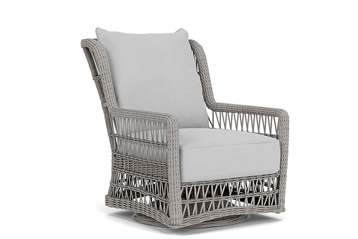 Lloyd Flanders - Mackinac High Back Swivel Glider Lounge Chair In Putty Finish With Sandberg Dove Fabric - 2730900592022 view 1