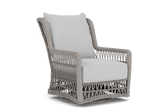 Lloyd Flanders - Mackinac High Back Swivel Glider Lounge Chair In Putty Finish With Sandberg Dove Fabric - 2730900592022 view 1