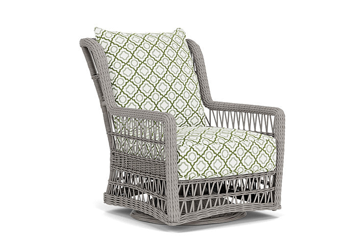 Lloyd Flanders - Mackinac High Back Swivel Glider Lounge Chair In Putty Finish With Savannah Green Fabric - 2730900592064 view 1