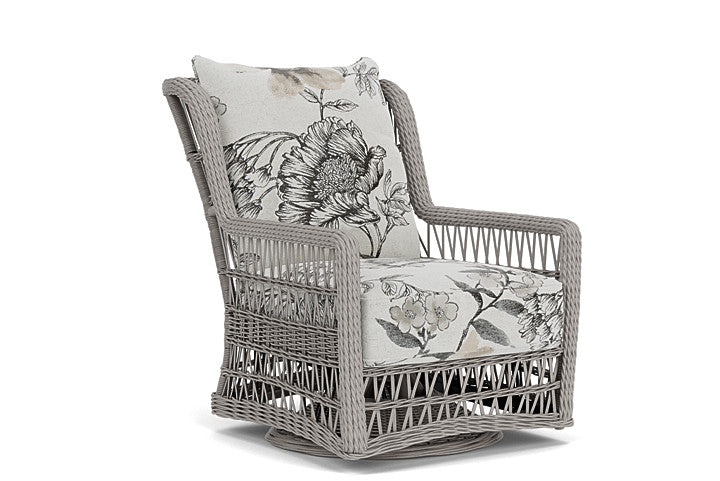 Lloyd Flanders - Mackinac High Back Swivel Glider Lounge Chair In Putty Finish With Serena Floral Dove Fabric - 2730900592077 view 1
