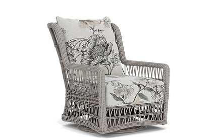 Lloyd Flanders - Mackinac High Back Swivel Glider Lounge Chair In Putty Finish With Serena Floral Dove Fabric - 2730900592077 view 1