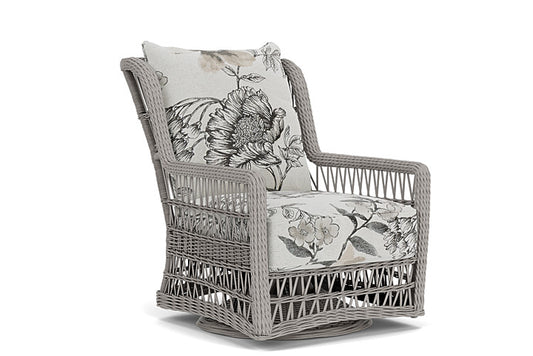 Lloyd Flanders - Mackinac High Back Swivel Glider Lounge Chair In Putty Finish With Serena Floral Dove Fabric - 2730900592077 view 1