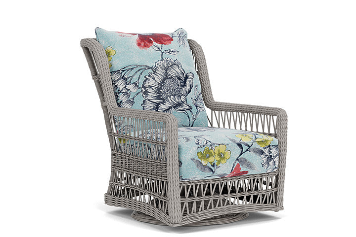 Lloyd Flanders - Mackinac High Back Swivel Glider Lounge Chair In Putty Finish With Serena Floral Meadow Fabric - 2730900592079 view 1