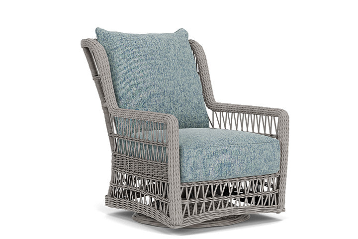 Lloyd Flanders - Mackinac High Back Swivel Glider Lounge Chair In Putty Finish With Serene Ocean Fabric - 2730900592032 view 1