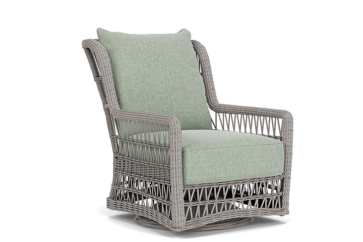 Lloyd Flanders - Mackinac High Back Swivel Glider Lounge Chair In Putty Finish With Serene Spa Fabric - 2730900592031 view 1