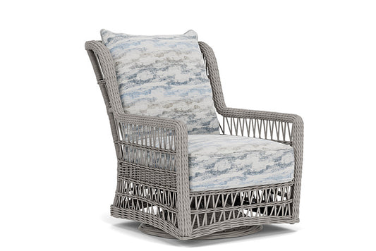 Lloyd Flanders - Mackinac High Back Swivel Glider Lounge Chair In Putty Finish With Stratosphere Cloud Fabric - 2730900591966 view 1