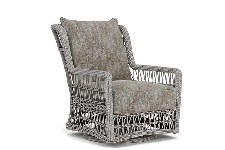 Lloyd Flanders - Mackinac High Back Swivel Glider Lounge Chair In Putty Finish With Surface Slate Fabric - 2730900592056 view 1