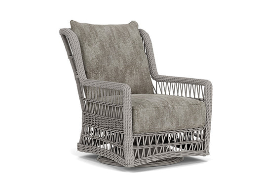 Lloyd Flanders - Mackinac High Back Swivel Glider Lounge Chair In Putty Finish With Surface Slate Fabric - 2730900592056 view 1
