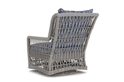 Lloyd Flanders - Mackinac High Back Swivel Glider Lounge Chair In Putty Finish With Visions Cobalt Fabric - 273090059683 view 2