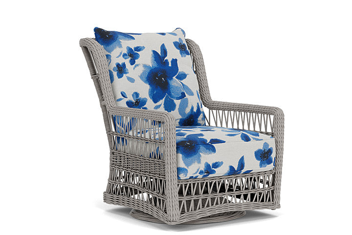 Lloyd Flanders - Mackinac High Back Swivel Glider Lounge Chair In Putty Finish With Watercolor Blossom Capri Fabric - 273090059672 view 1
