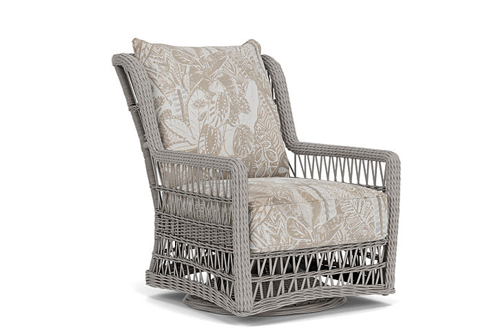 Lloyd Flanders - Mackinac High Back Swivel Glider Lounge Chair In Putty Finish With Wayfarer Dune Fabric - 2730900592073 view 1