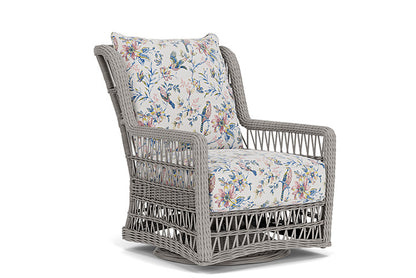 Lloyd Flanders - Mackinac High Back Swivel Glider Lounge Chair In Putty Finish With Whimsical Bird Song Fabric - 2730900592080 view 1