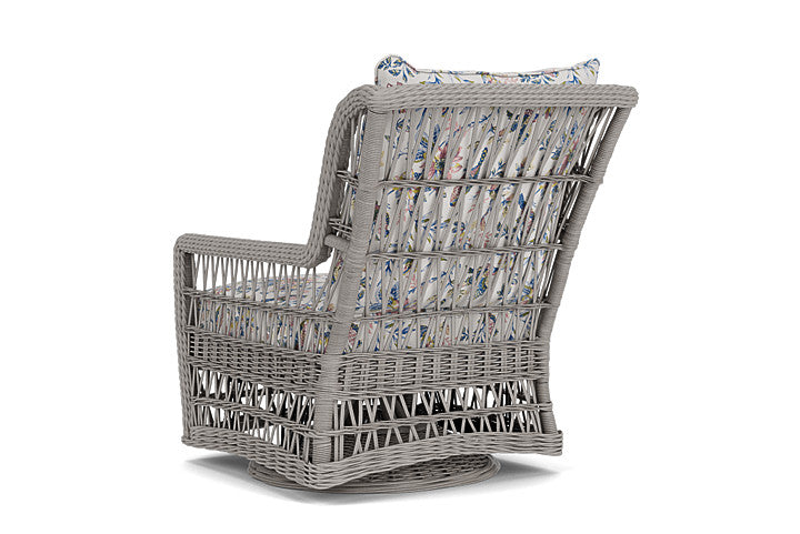 Lloyd Flanders - Mackinac High Back Swivel Glider Lounge Chair In Putty Finish With Whimsical Bird Song Fabric - 2730900592080 view 2