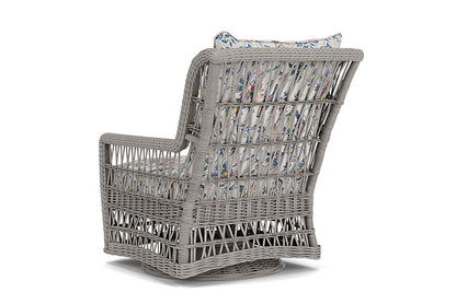 Lloyd Flanders - Mackinac High Back Swivel Glider Lounge Chair In Putty Finish With Whimsical Bird Song Fabric - 2730900592080 view 2