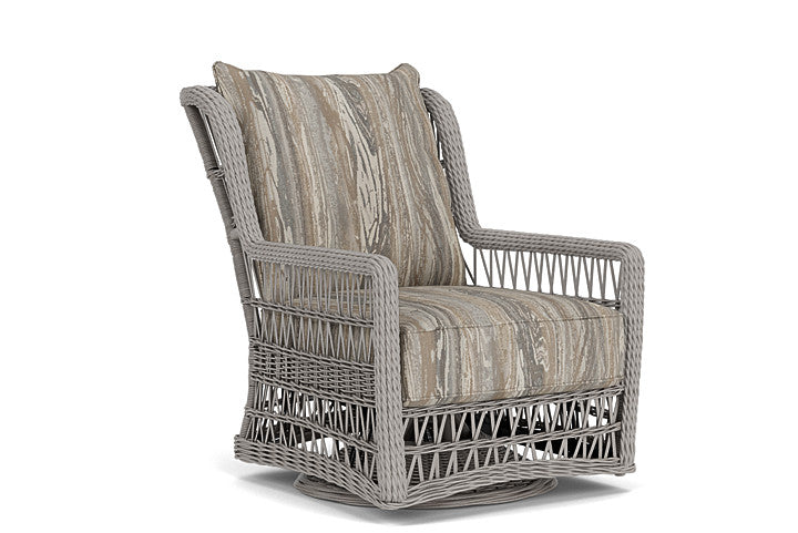 Lloyd Flanders - Mackinac High Back Swivel Glider Lounge Chair In Putty Finish With Woodgrain Ash Fabric - 273090059723 view 1
