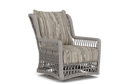 Lloyd Flanders - Mackinac High Back Swivel Glider Lounge Chair In Putty Finish With Woodgrain Ash Fabric - 273090059723 view 1
