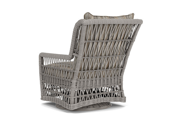 Lloyd Flanders - Mackinac High Back Swivel Glider Lounge Chair In Putty Finish With Woodgrain Ash Fabric - 273090059723 view 2
