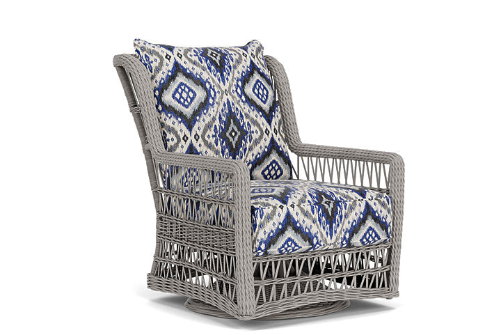 Lloyd Flanders - Mackinac High Back Swivel Glider Lounge Chair In Putty Finish With Yoko Mediterranean Fabric - 273090059705 view 1