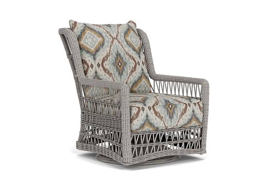 Lloyd Flanders - Mackinac High Back Swivel Glider Lounge Chair In Putty Finish With Yoko Mist Fabric - 273090059727 view 1