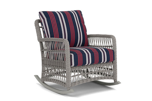 Lloyd Flanders - Mackinac Lounge Rocker In Putty Finish With Berkely Hall Navy Fabric - 2730330592063 view 1
