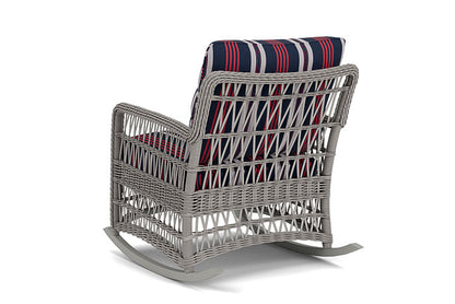 Lloyd Flanders - Mackinac Lounge Rocker In Putty Finish With Berkely Hall Navy Fabric - 2730330592063 view 2