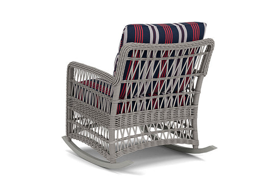 Lloyd Flanders - Mackinac Lounge Rocker In Putty Finish With Berkely Hall Navy Fabric - 2730330592063 view 2