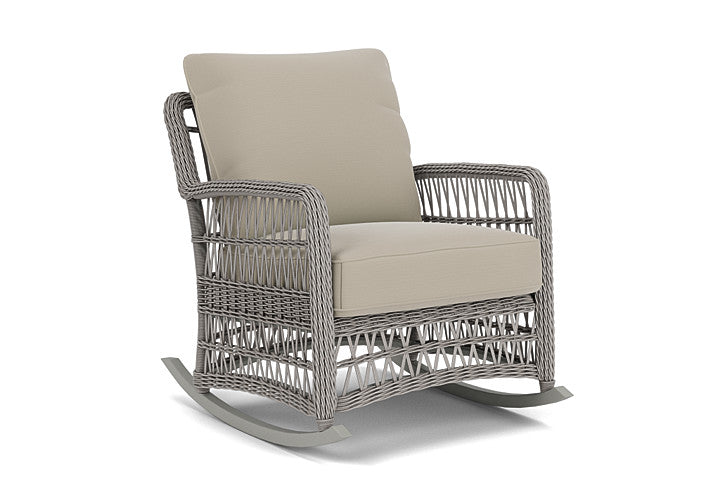 Lloyd Flanders - Mackinac Lounge Rocker In Putty Finish With Callen Driftwood Fabric - 2730330592023 view 1