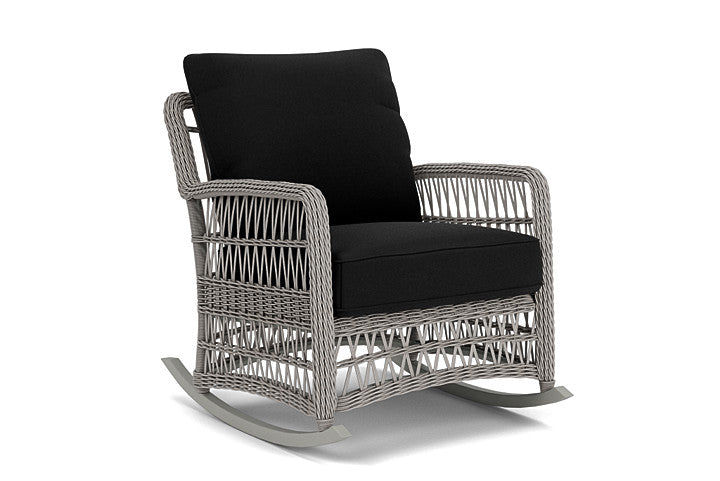 Lloyd Flanders - Mackinac Lounge Rocker In Putty Finish With Canvas Black Fabric - 273033059157 view 1