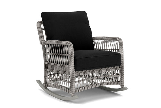 Lloyd Flanders - Mackinac Lounge Rocker In Putty Finish With Canvas Black Fabric - 273033059157 view 1