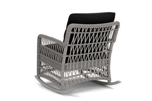 Lloyd Flanders - Mackinac Lounge Rocker In Putty Finish With Canvas Black Fabric - 273033059157 view 2