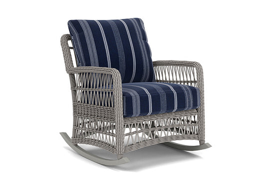 Lloyd Flanders - Mackinac Lounge Rocker In Putty Finish With Consider Indigo Fabric - 2730330591969 view 1