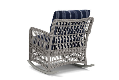 Lloyd Flanders - Mackinac Lounge Rocker In Putty Finish With Consider Indigo Fabric - 2730330591969 view 2
