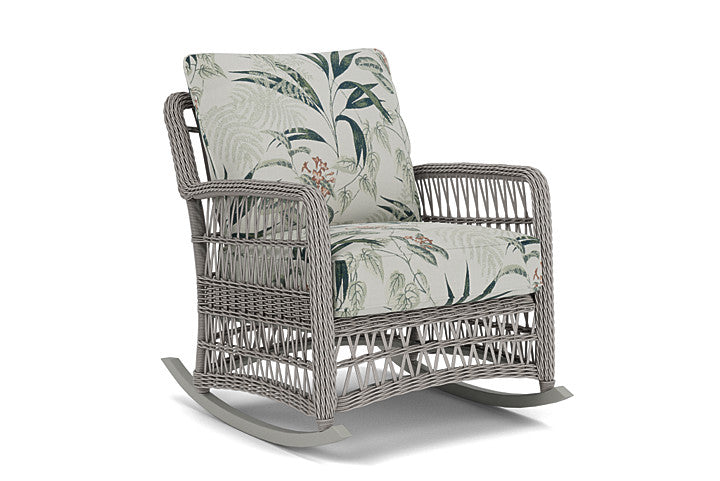 Lloyd Flanders - Mackinac Lounge Rocker In Putty Finish With Delicate Botanical Sage Fabric - 2730330592075 view 1