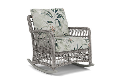 Lloyd Flanders - Mackinac Lounge Rocker In Putty Finish With Delicate Botanical Sage Fabric - 2730330592075 view 1