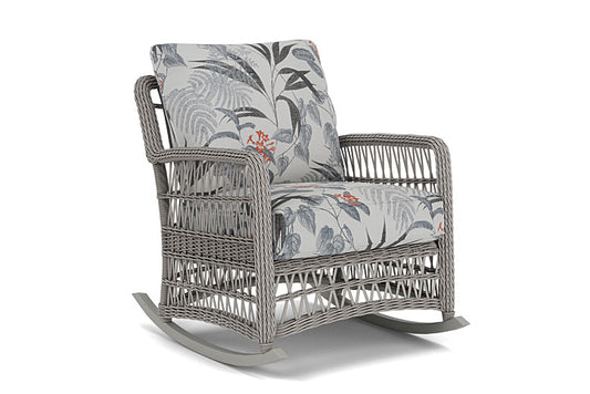 Lloyd Flanders - Mackinac Lounge Rocker In Putty Finish With Delicate Botanical Slate Fabric - 2730330592076 view 1
