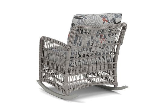 Lloyd Flanders - Mackinac Lounge Rocker In Putty Finish With Delicate Botanical Slate Fabric - 2730330592076 view 2