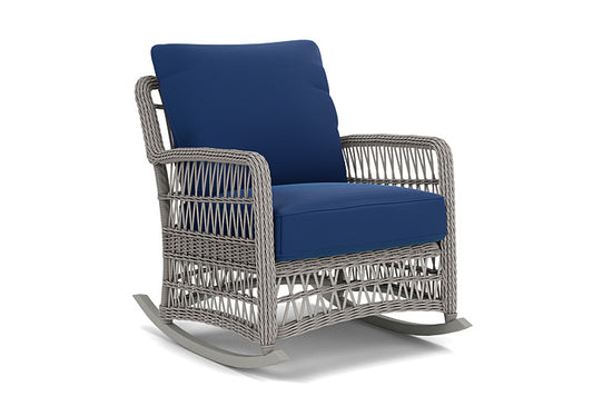 Lloyd Flanders - Mackinac Lounge Rocker In Putty Finish With Flagship Lapis Fabric - 2730330591813 view 1