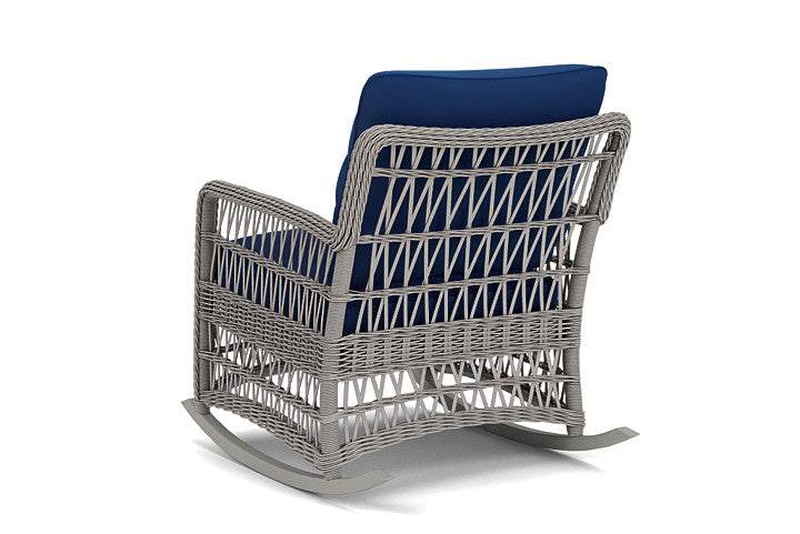 Lloyd Flanders - Mackinac Lounge Rocker In Putty Finish With Flagship Lapis Fabric - 2730330591813 view 2