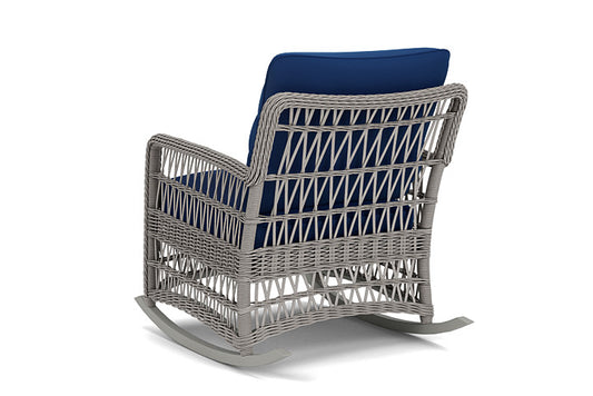 Lloyd Flanders - Mackinac Lounge Rocker In Putty Finish With Flagship Lapis Fabric - 2730330591813 view 2